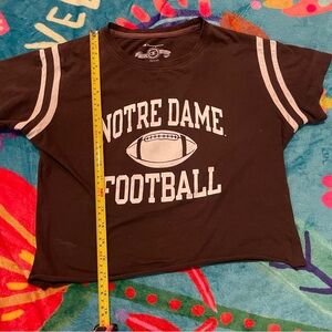 Champs Black Crop Top with White Accents